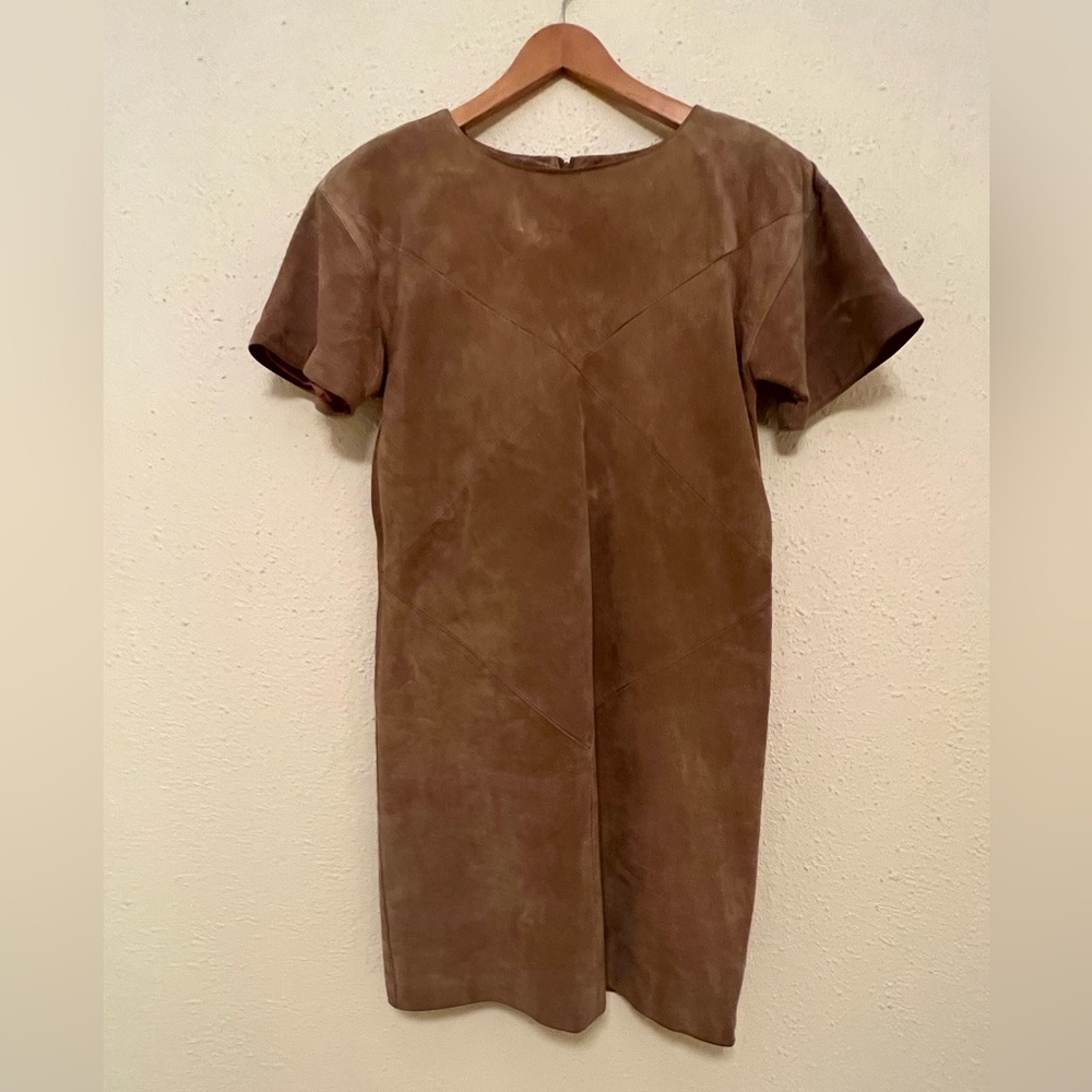 Ralph Lauren Black Label Genuine Designer Suede NEW Dress, size Medium